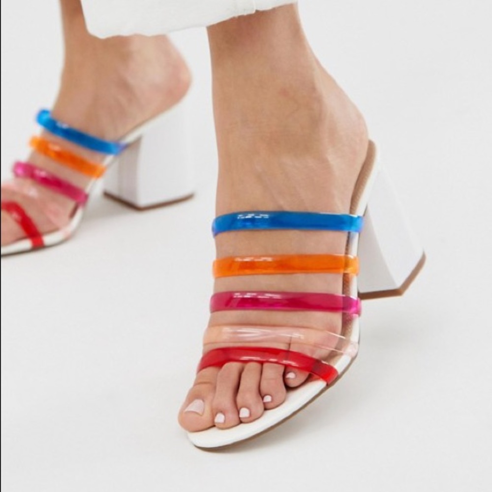 ASOS DESIGN Hanson clear block heeled sandals